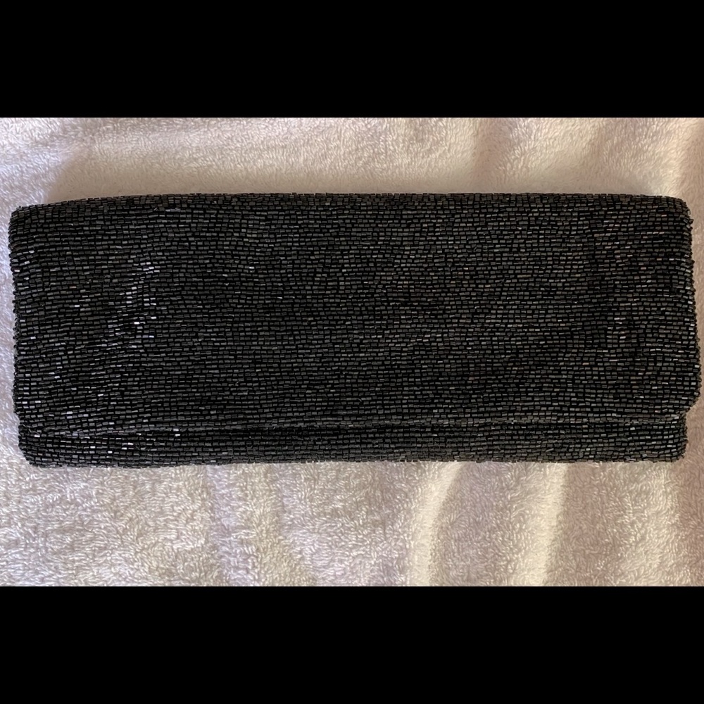 Black Beaded Clutch